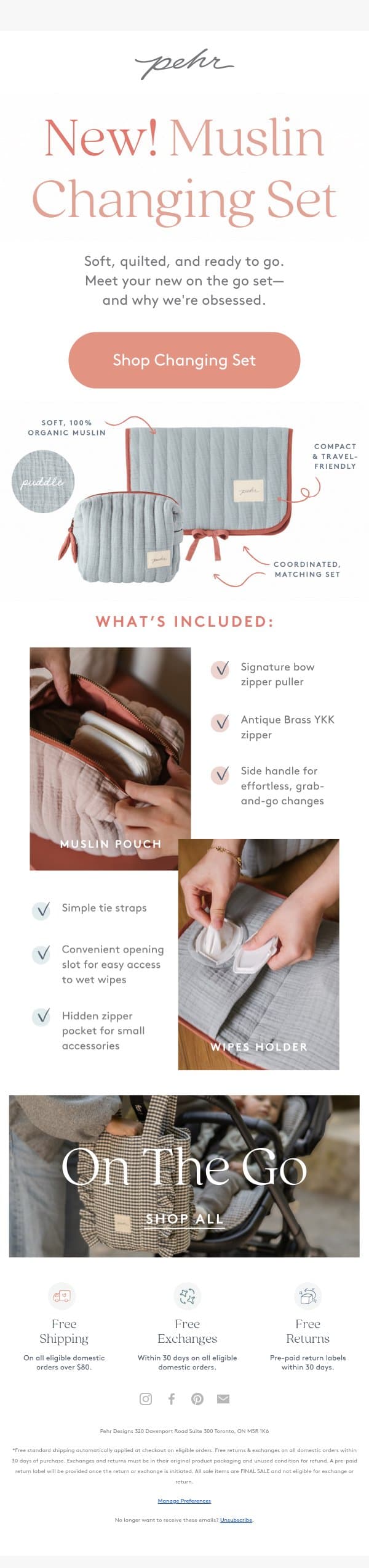 Change It Up With Something NEW email from Pehr screenshot