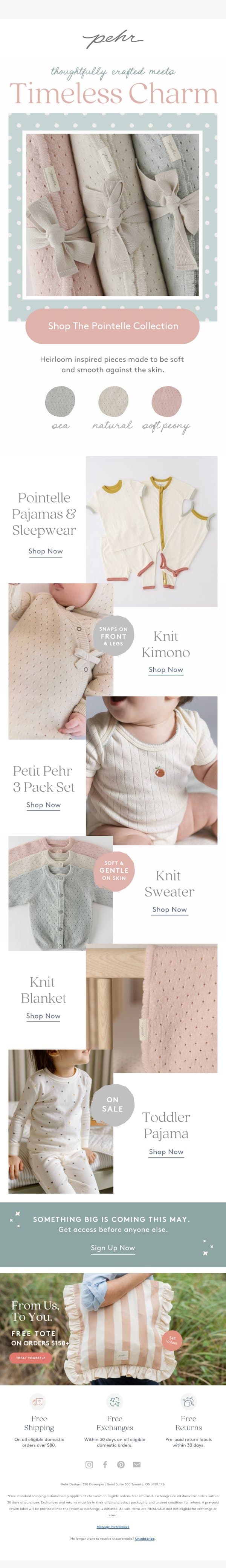 Cuddle Up with Pointelle email from Pehr screenshot