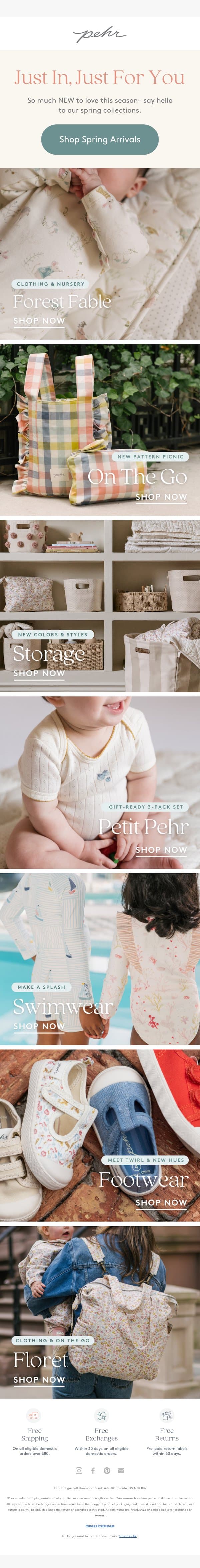 ICYMI: Spring Just Arrived! email from Pehr screenshot