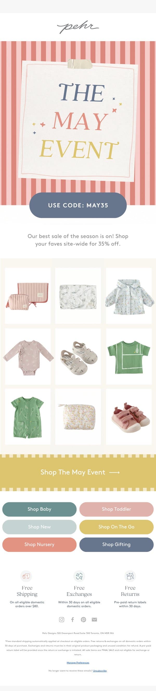 Wait – Everything is on Sale? email from Pehr screenshot