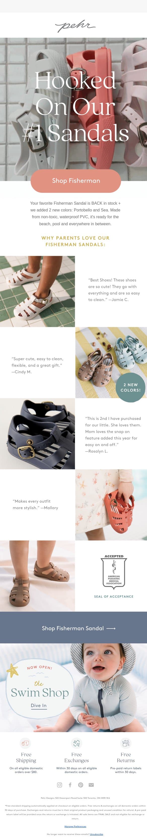 🎣 Catch of the Day: Fisherman Sandal email from Pehr screenshot