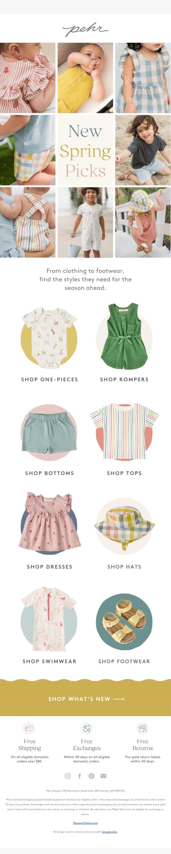 Time For A Wardrobe Refresh ✨ email from Pehr screenshot