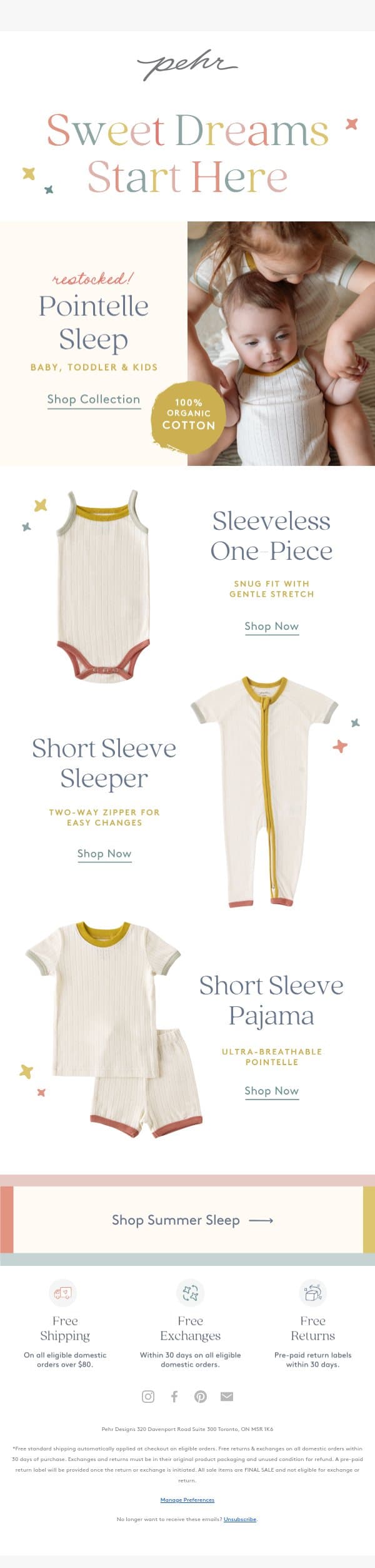 It’s BACK! Our Softest Sleepwear Yet email from Pehr screenshot