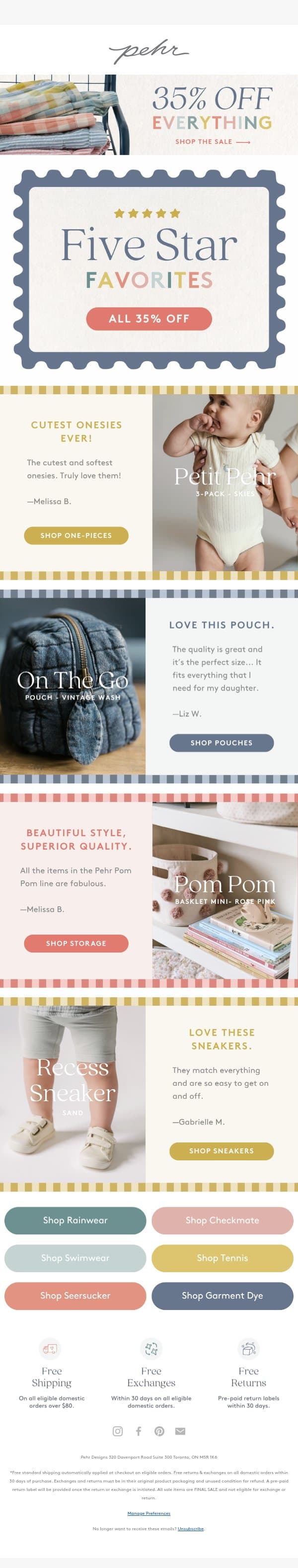 5-Star Favorites | On Sale! ⭐️ email from Pehr screenshot