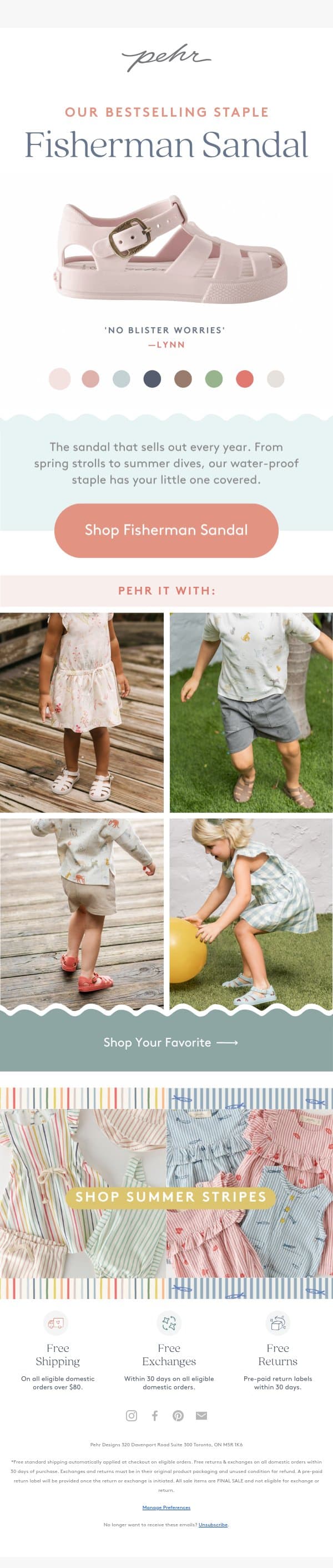 Water-Proof. Toddler-Proof. Mom-Approved. email from Pehr screenshot