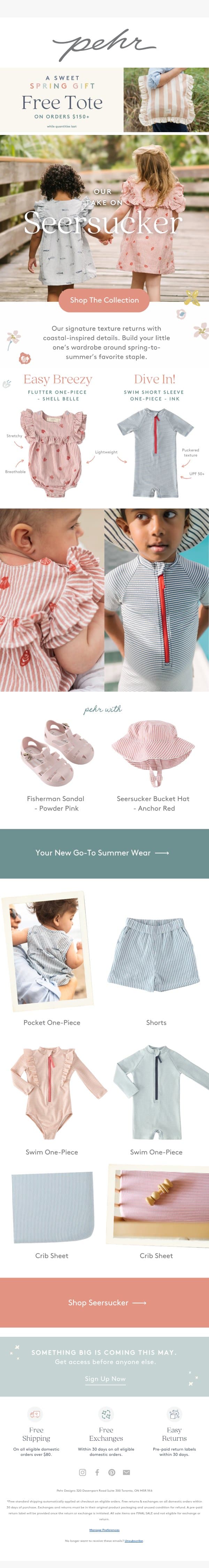 Puckered Perfection | Seersucker email from Pehr screenshot