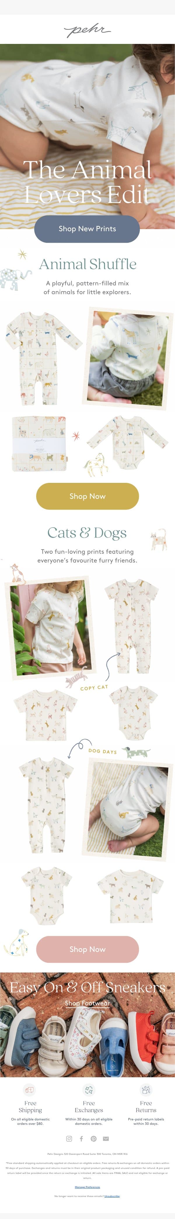 Purr-fect & Paw-some Prints 🐾 email from Pehr screenshot