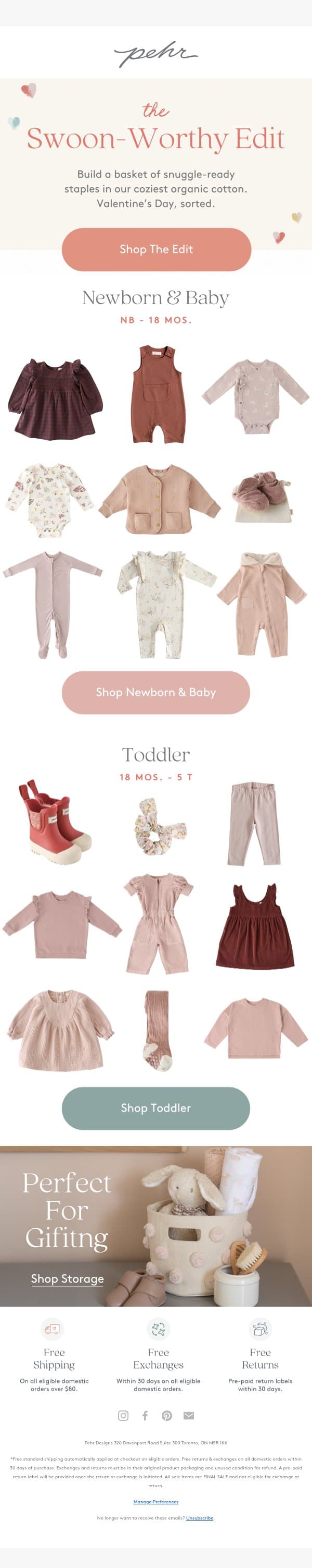 Tiny Looks, Big Love ❤️ email from Pehr screenshot