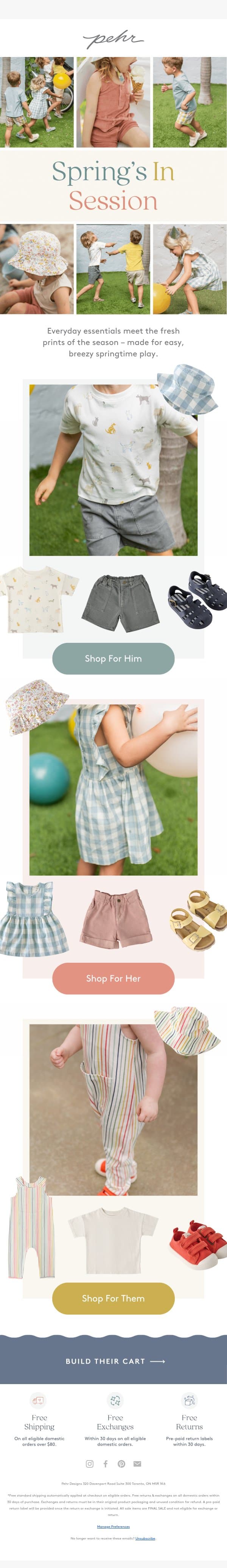 Spring-Ready. Toddler-Approved ✅ email from Pehr screenshot