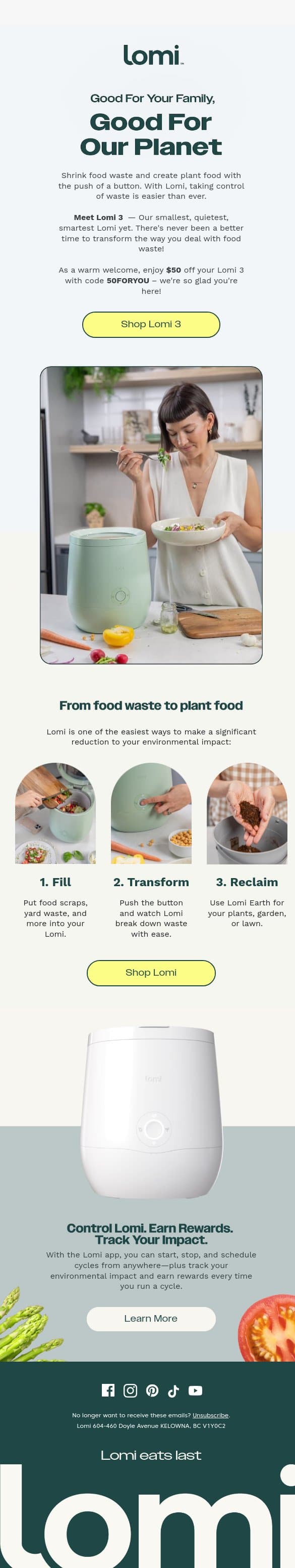 Welcome to the Future of Waste Reduction 🌱 email from Pela screenshot