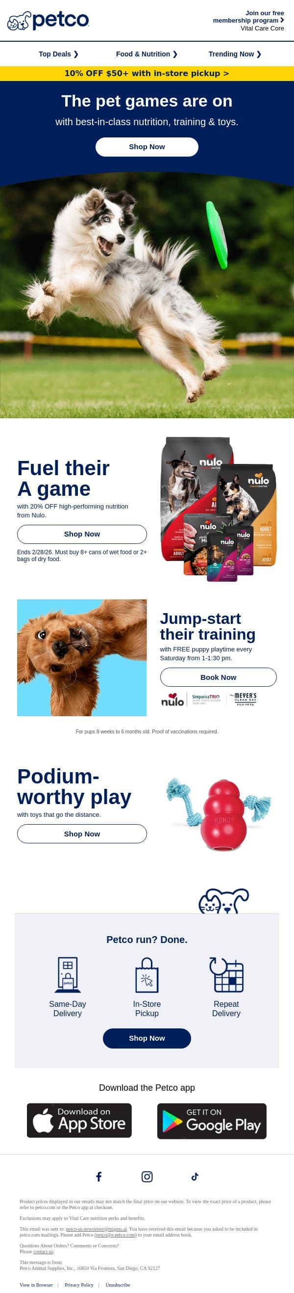 Gold-level everything... we've got it right here 🥇 email from Petco screenshot