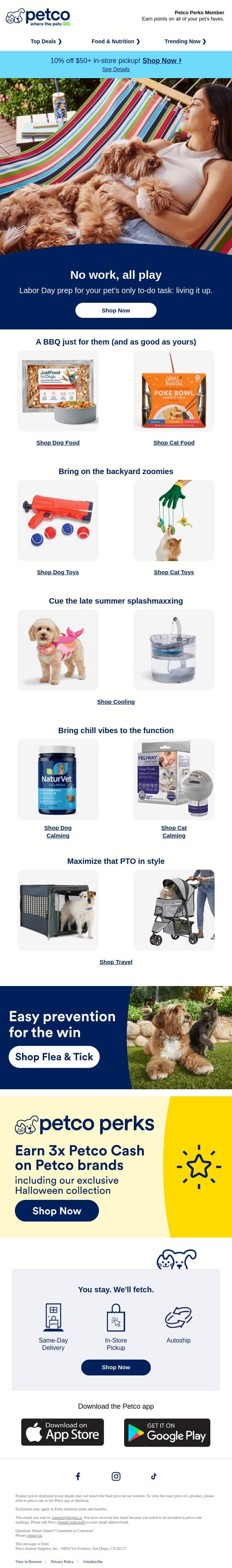 🤔 Is your pet working hard or hardly working? email from Petco screenshot