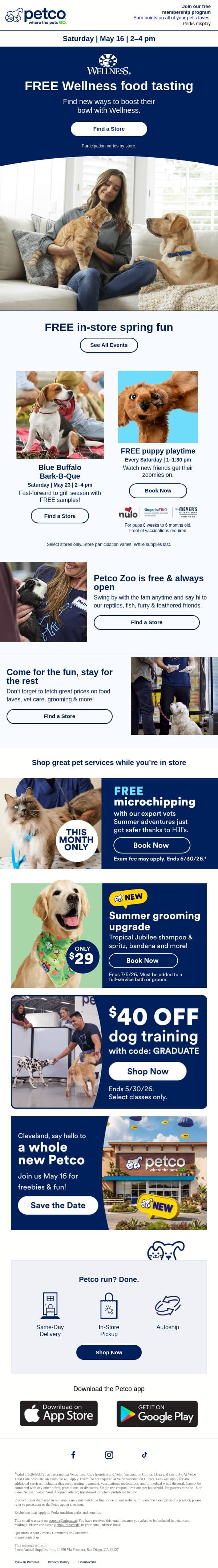 🍽 DISH OF THE DAY: FREE sample of Wellness! email from Petco screenshot
