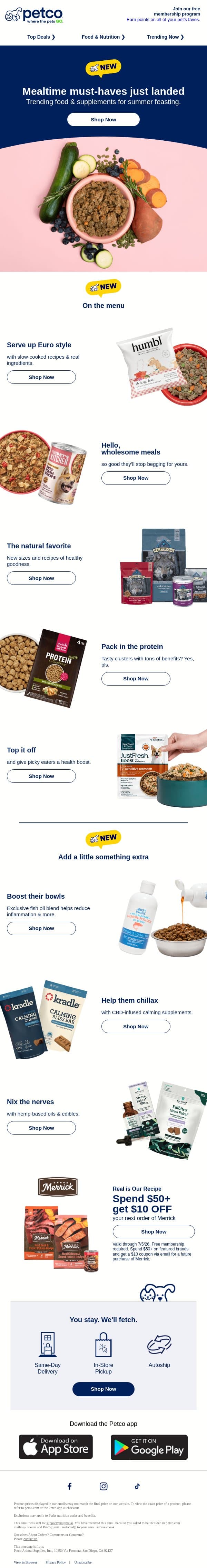 NEW 👀 We hope your pet is hungry... email from Petco screenshot