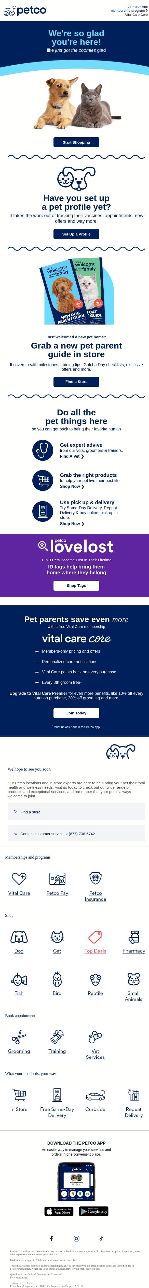 Welcome To Petco! email from Petco screenshot
