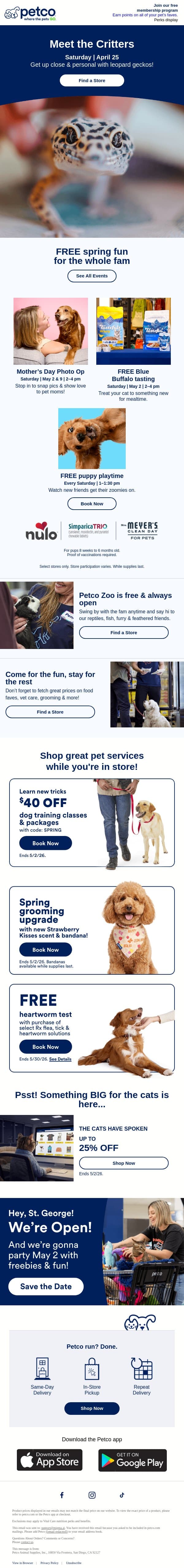 Meet our leopard geckos for FREE! email from Petco screenshot