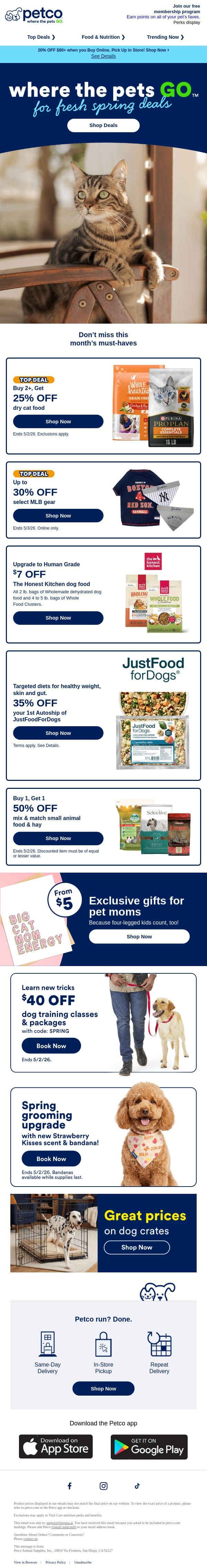 👋 Byeee, April deals! email from Petco screenshot