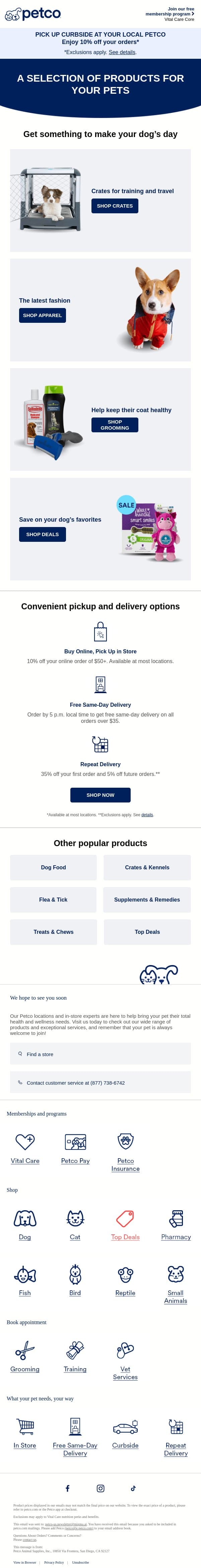Discover more great picks for your dog. email from Petco screenshot