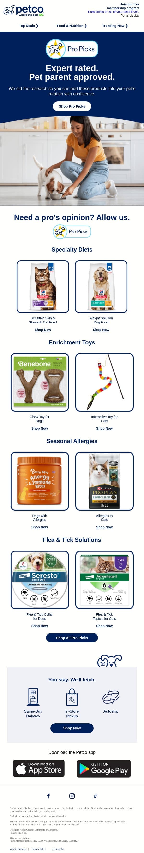 ⭐Pro Picks⭐ Reviewed, rated & cosigned email from Petco screenshot