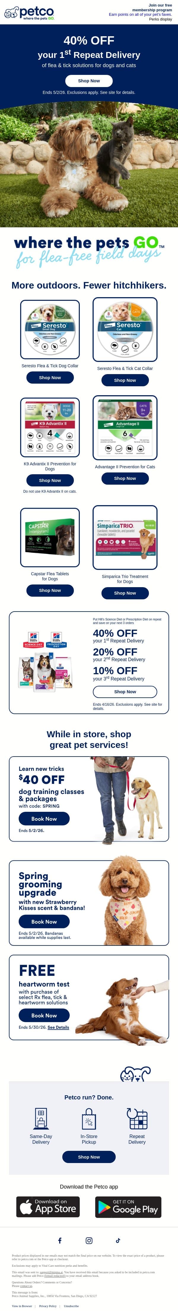 Get your pet’s 🦟 🦟 protection on lock! email from Petco screenshot