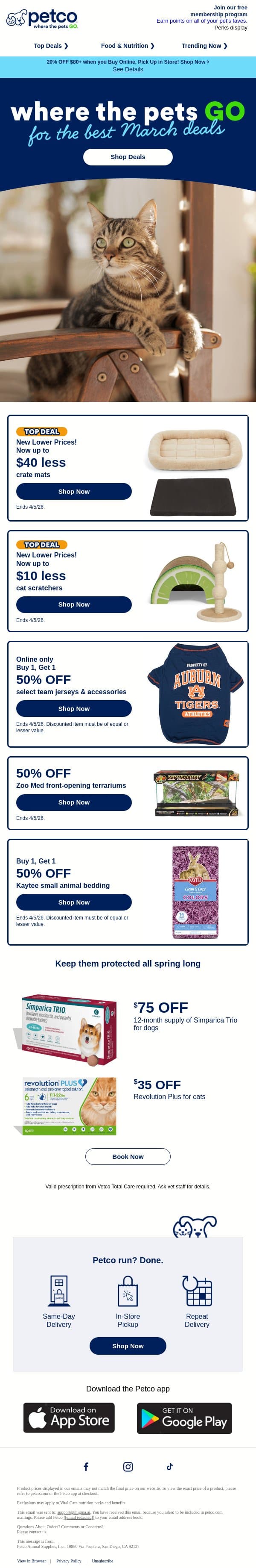🌱 Fresh March deals have sprung! email from Petco screenshot