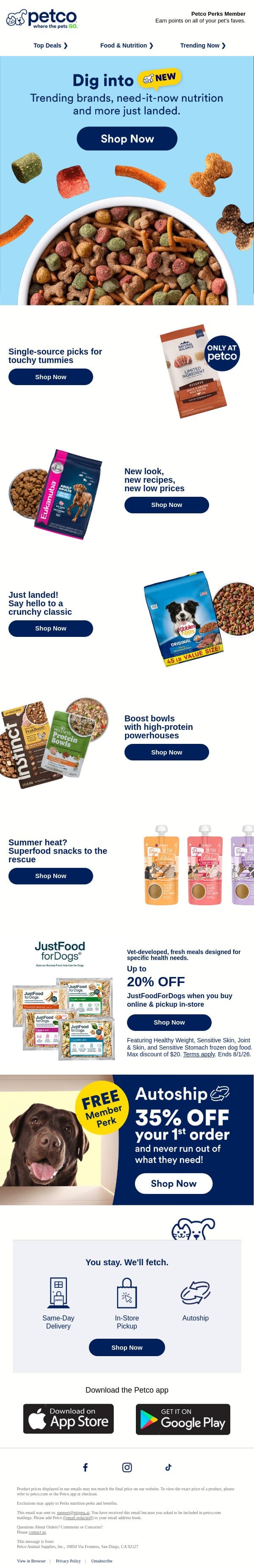 😋 Hungry for something NEW? email from Petco screenshot