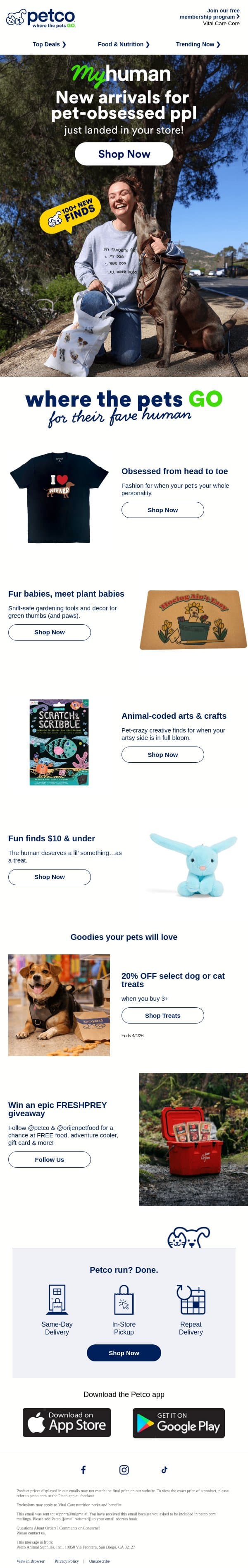 📢 My Human is NOW in YOUR store! email from Petco screenshot