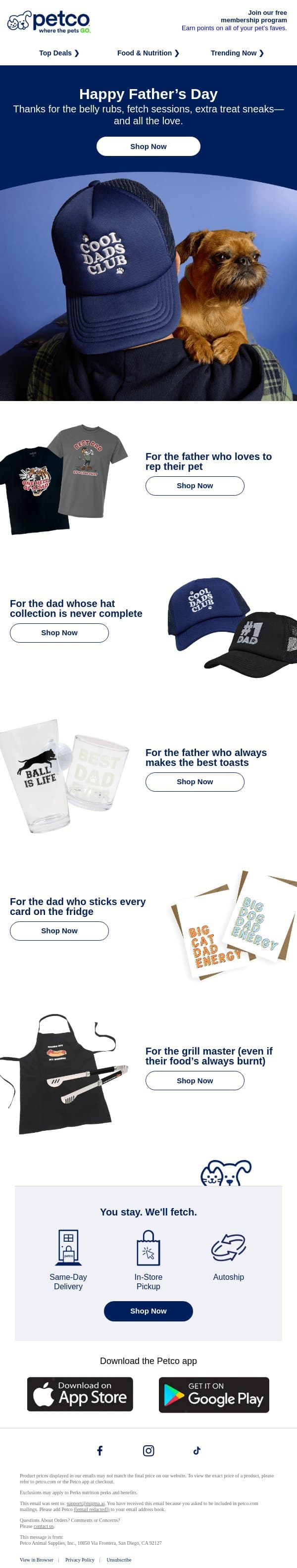 HEY, PET DADS! WE LOVE YOU!!! email from Petco screenshot