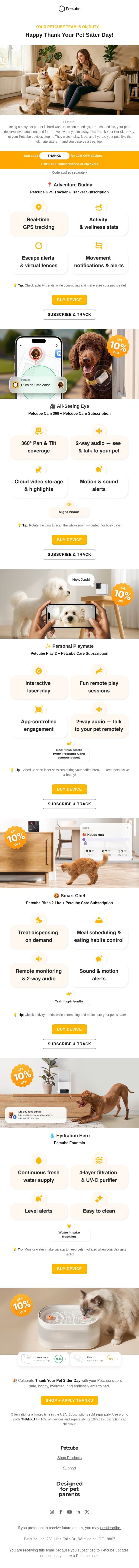 Celebrate Your Pet’s Favorite Sitters 🐾 — You Deserve This email from Petcube screenshot