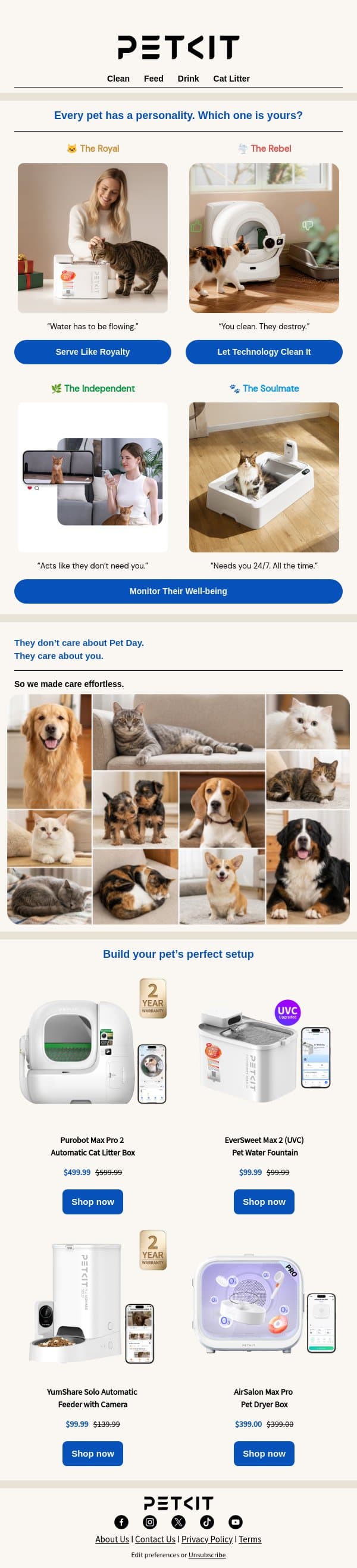 What’s your pet’s true personality? 🐾 email from PETKIT screenshot