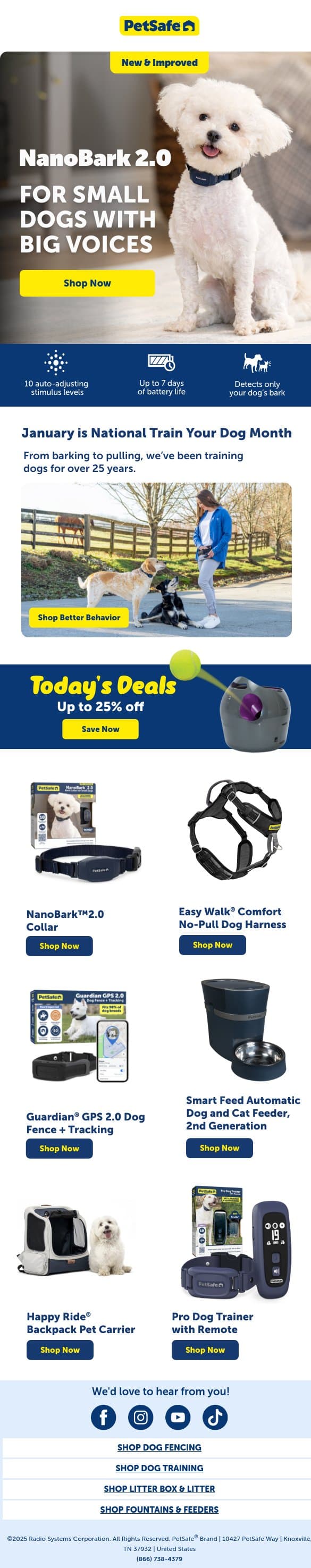 Our smallest bark collar just got better. email from PetSafe screenshot