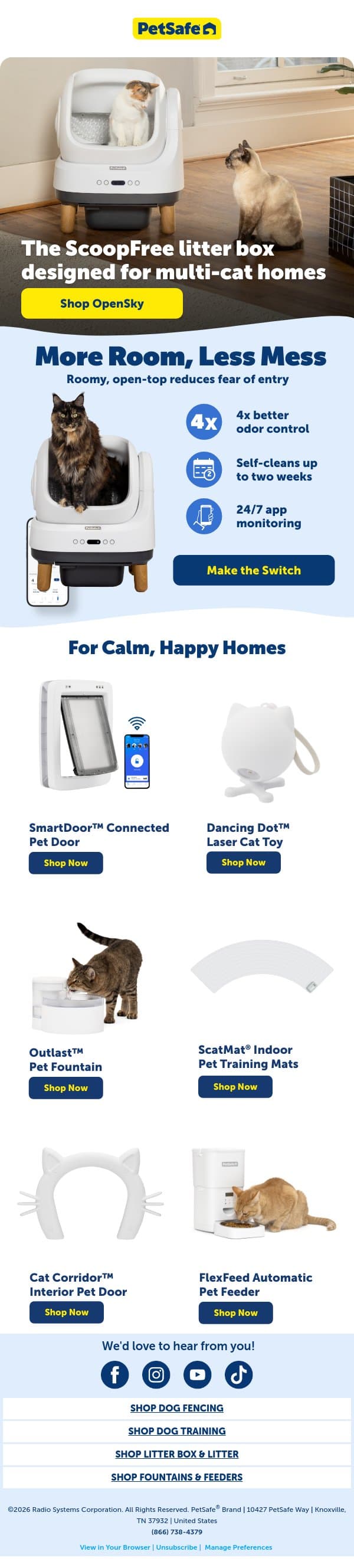 Meet ScoopFree OpenSky 🐈 email from PetSafe screenshot