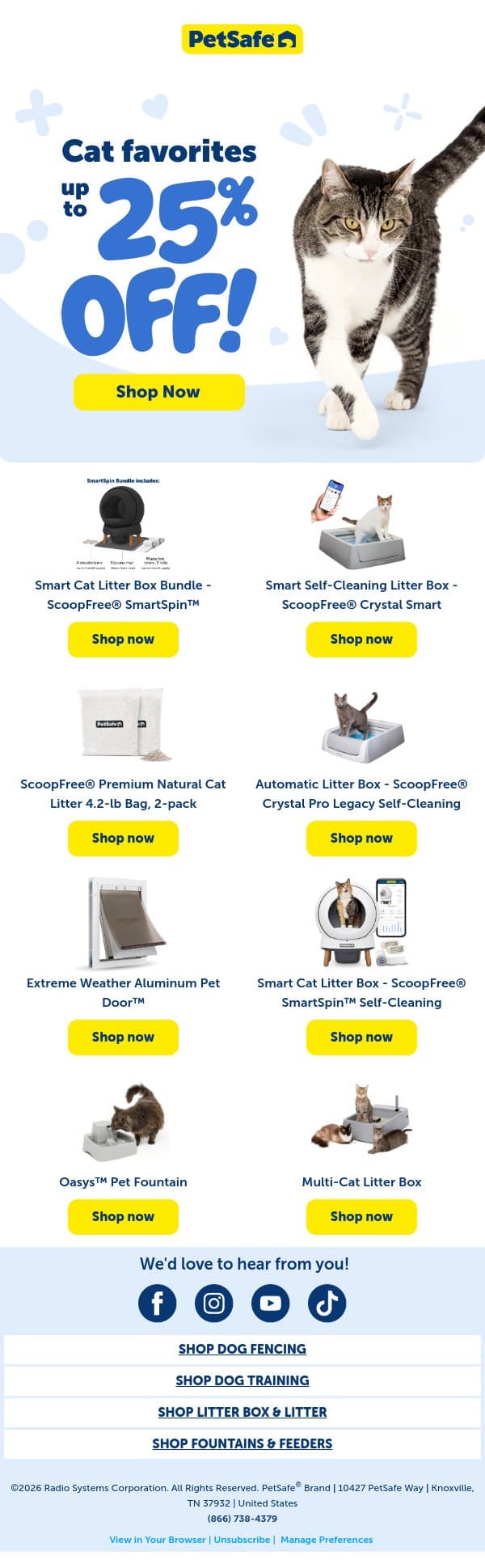 Today's Best Cat Deals 🐱 email from PetSafe screenshot