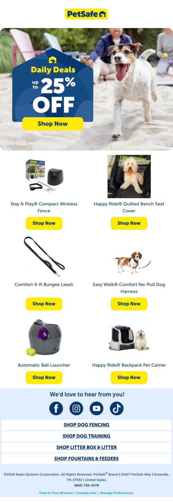 Dog Days (and Deals) of Summer 🐶 email from PetSafe screenshot