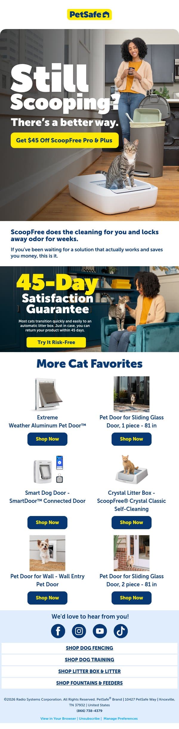 A Cleaner Litter Box, Without the Work email from PetSafe screenshot