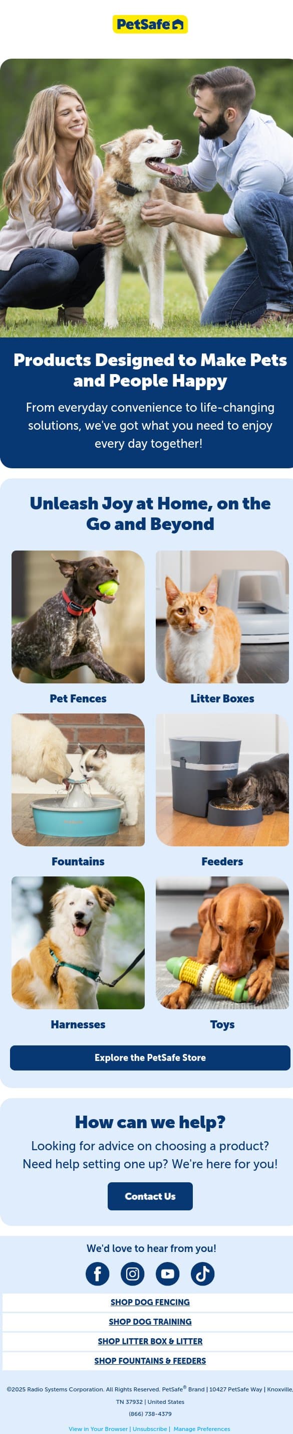 See how life with your pet can be even better! email from PetSafe screenshot