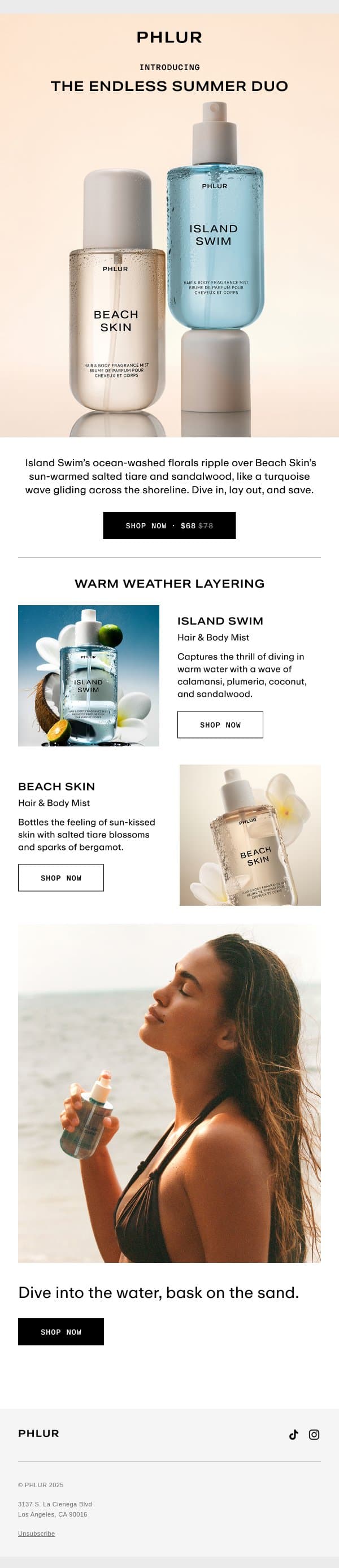 NEW Summer Duo email from Phlur screenshot