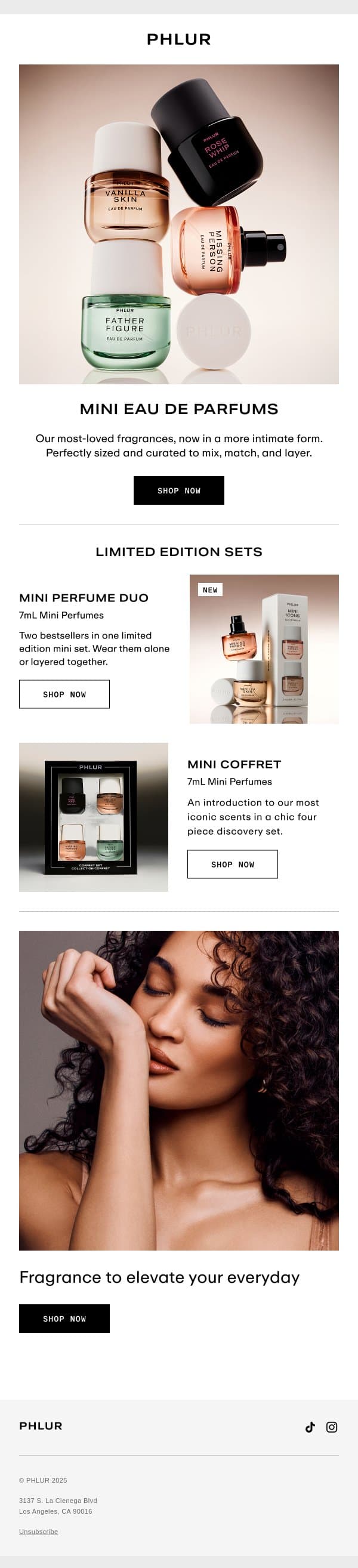 Mini Must-Have Perfumes email from Phlur screenshot