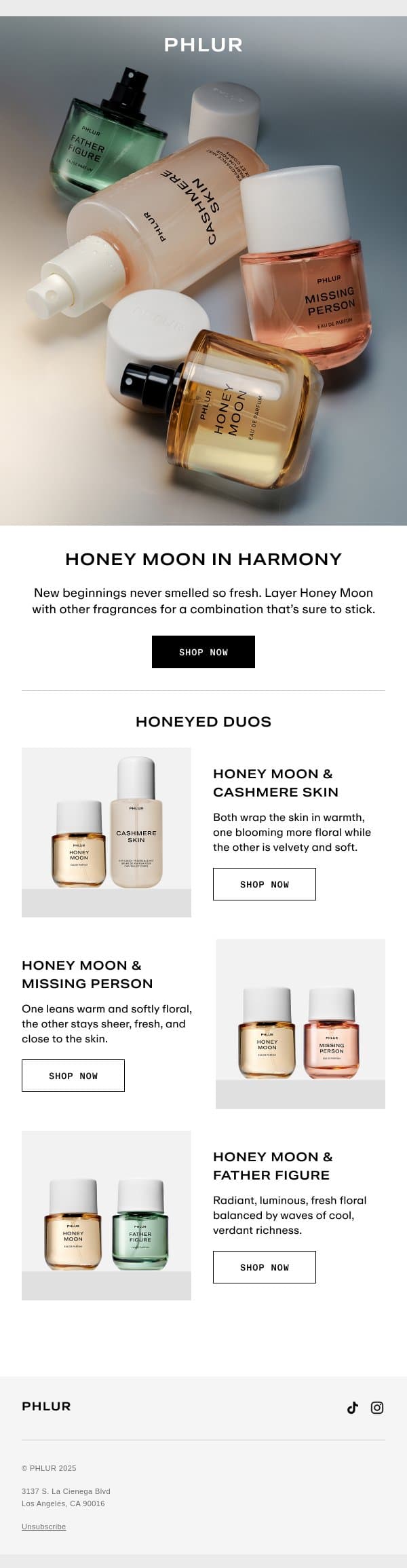 Honeyed Duos You’ll Love email from Phlur screenshot