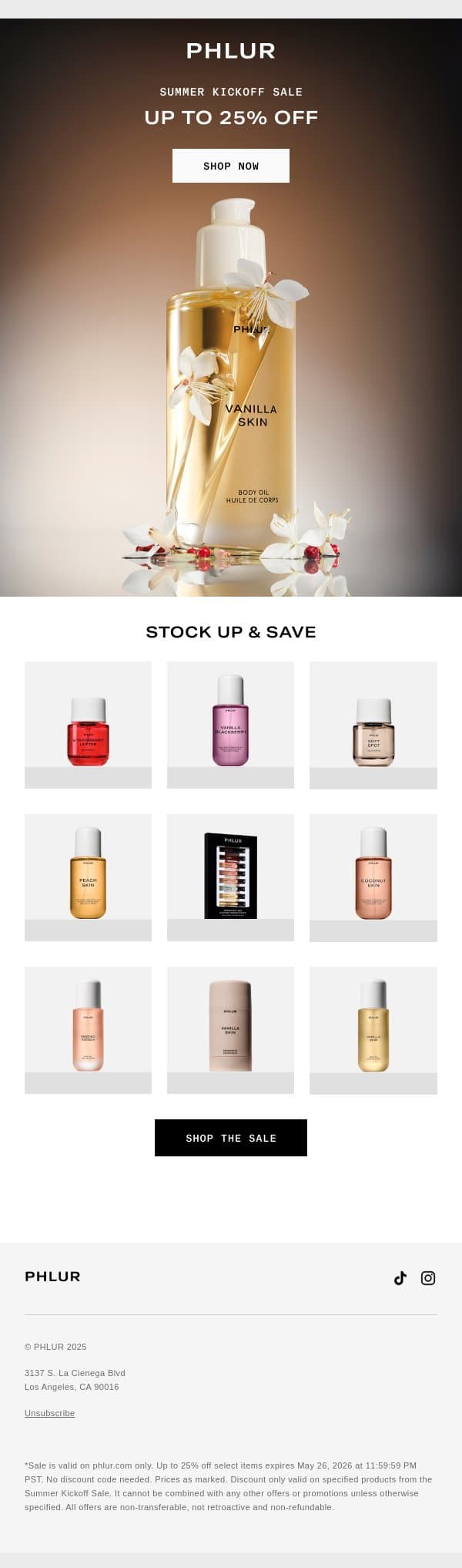 Still Going: Up to 25% Off email from Phlur screenshot