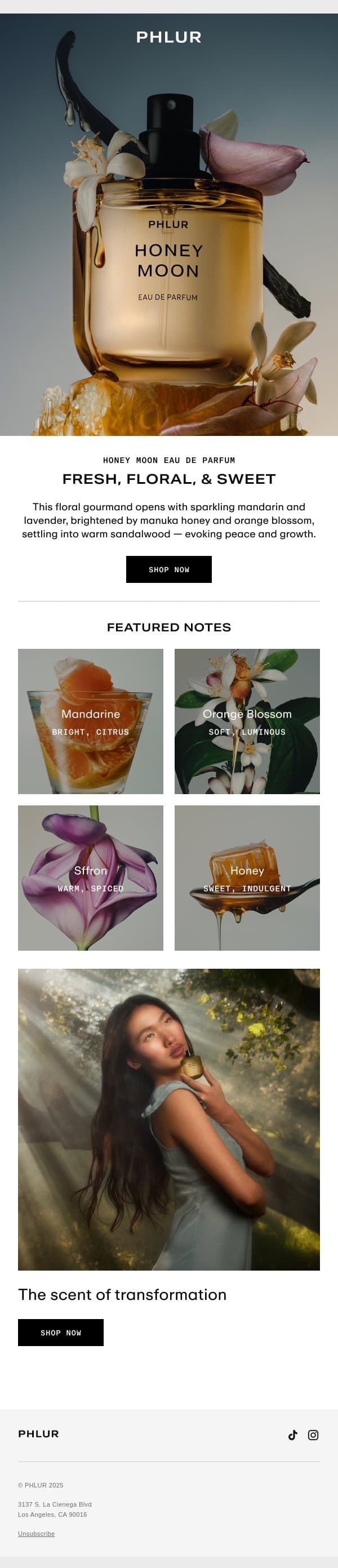 A Luminous Floral Gourmand email from Phlur screenshot