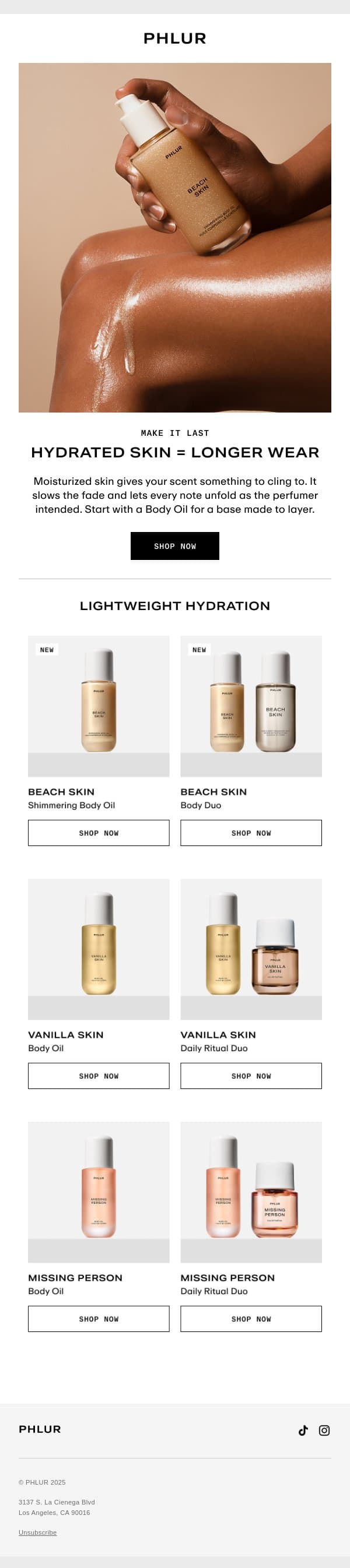 Make Your Scent Stay email from Phlur screenshot