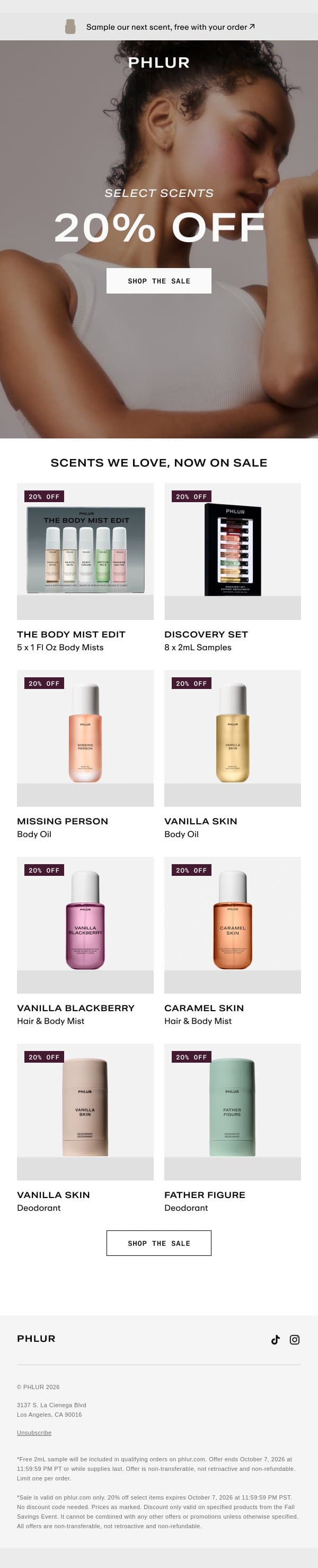 It’s Happening: 20% Off Select Scents email from Phlur screenshot
