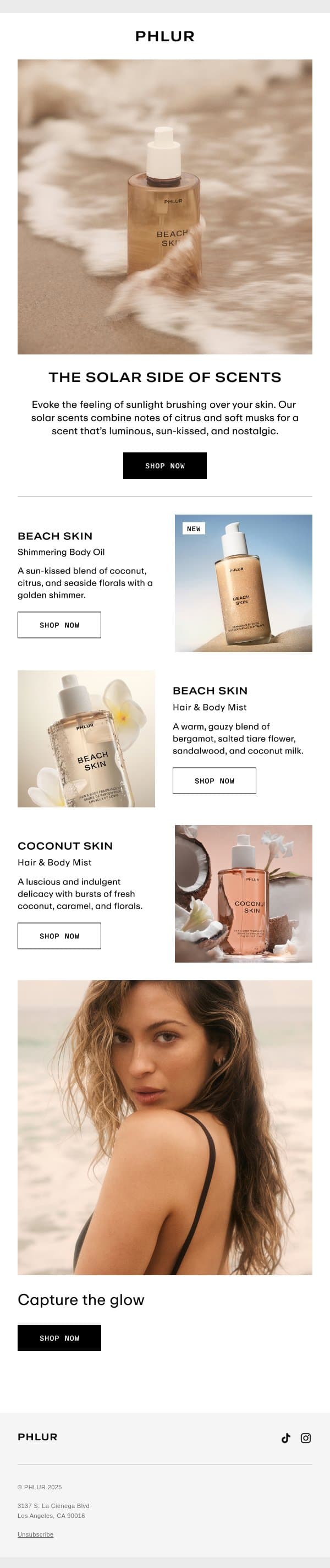 Let’s Talk Solar Scents email from Phlur screenshot