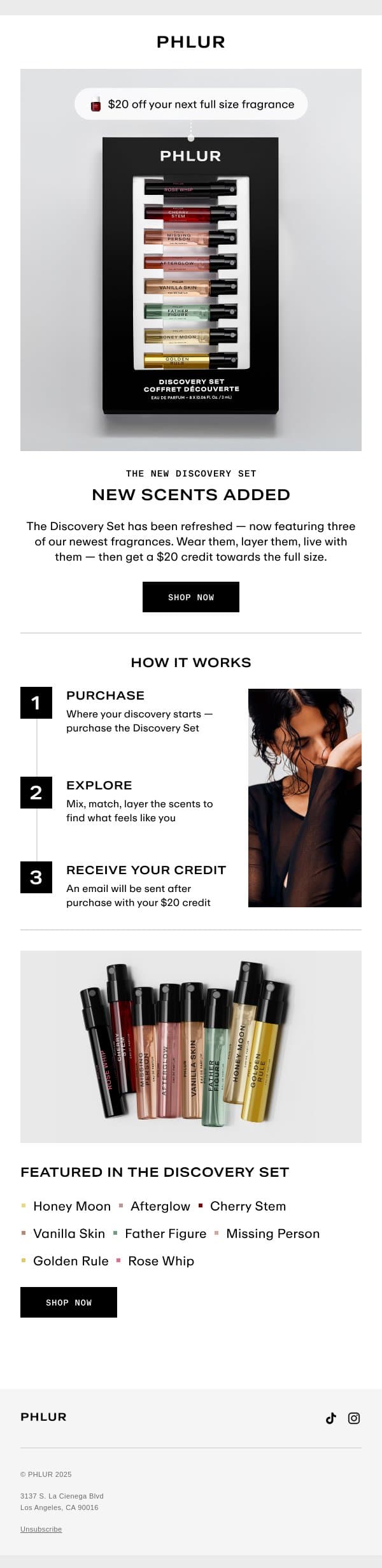 NEW: Discover & Get $20 email from Phlur screenshot