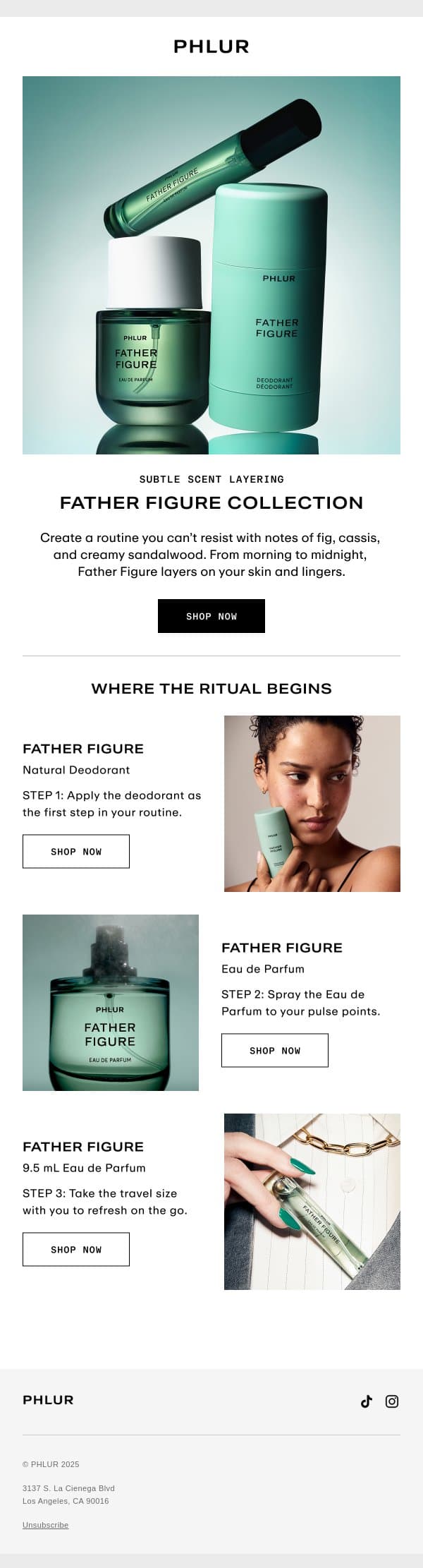 Light Layers, Lasting Freshness email from Phlur screenshot