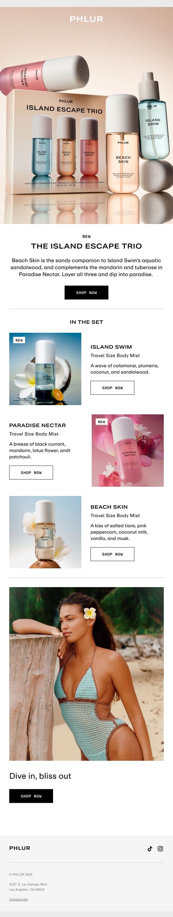 We Made A Beachy Trio email from Phlur screenshot