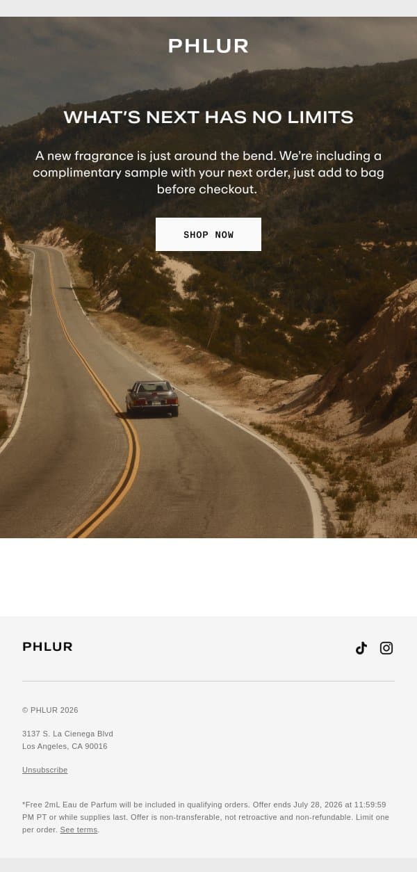 Try Our Next Scent First email from Phlur screenshot
