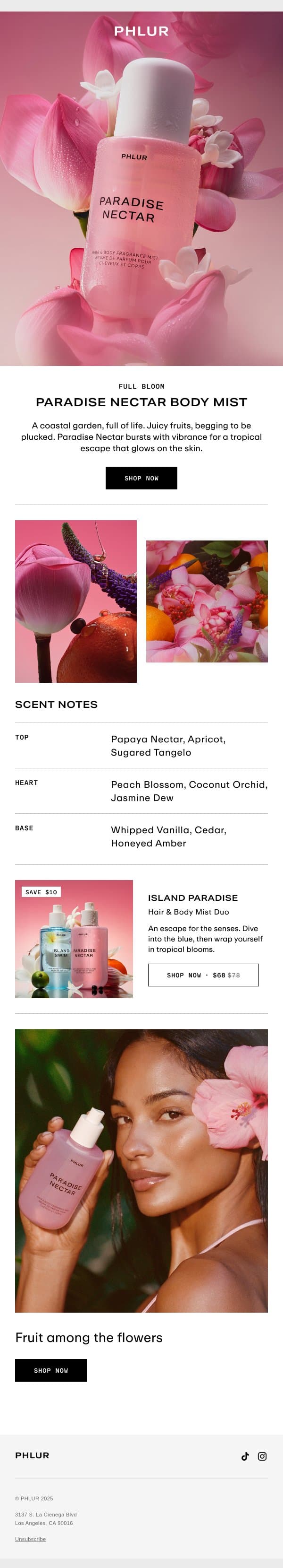 Wearable Paradise email from Phlur screenshot