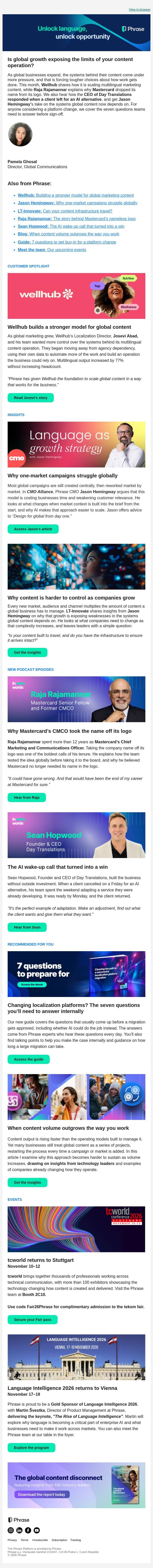 [Newsletter] Mastercard, Wellhub and the courage to change email from Phrase screenshot